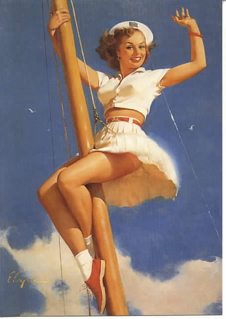 Think back to the pin up girls of the 40s, wishing their boys in the navy 